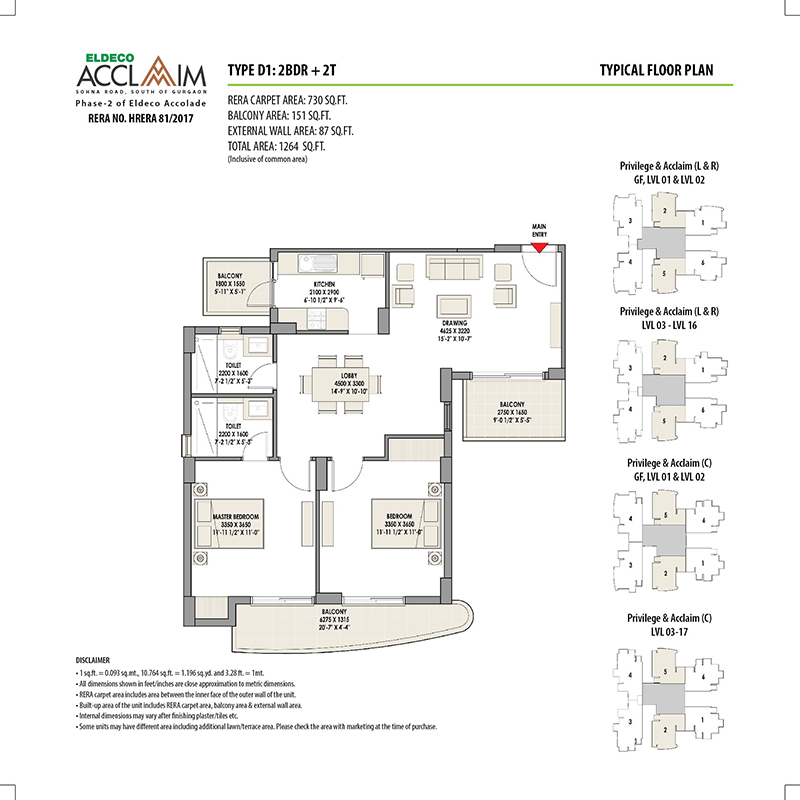 Eldeco Acclaim 2/3 BHK Luxury Apartment Sector 2 Sohna, Gurgaon